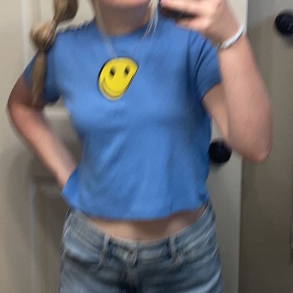 Kohl's Blue Tee with Smiley Face